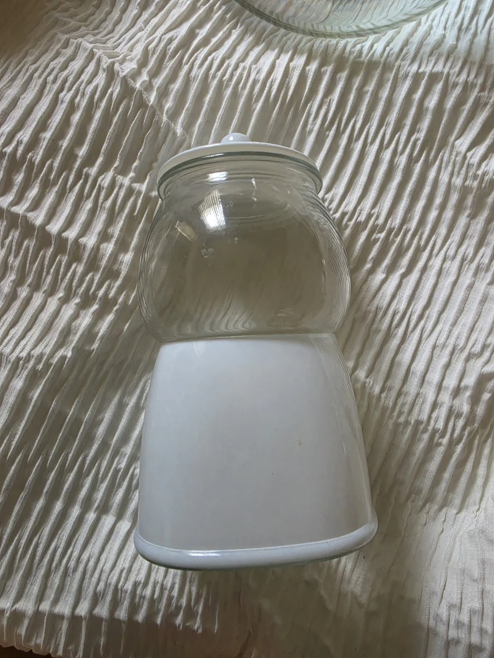 White Glass Gumball Candy Jar - 5¢ Vintage Style